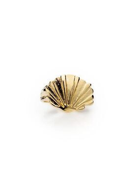 Size 5 - Gold Shell Ring - Women Jewelry